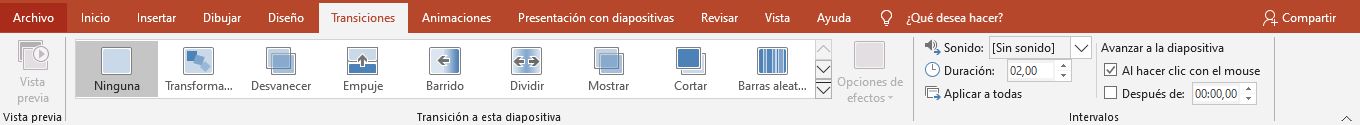 Transiciones entre diapositivas