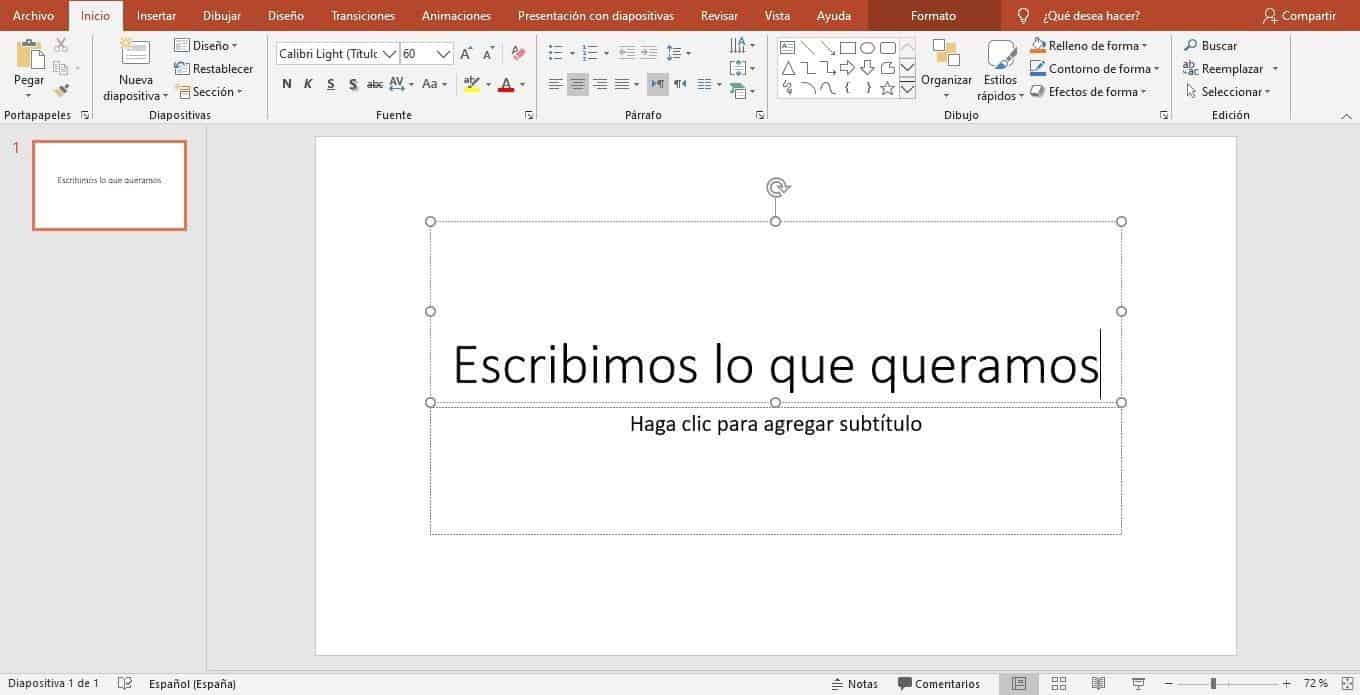 Texto Diapositivas PowerPoint