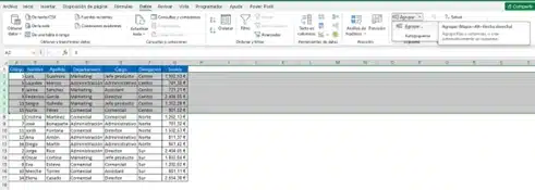 Esquema manual en Excel