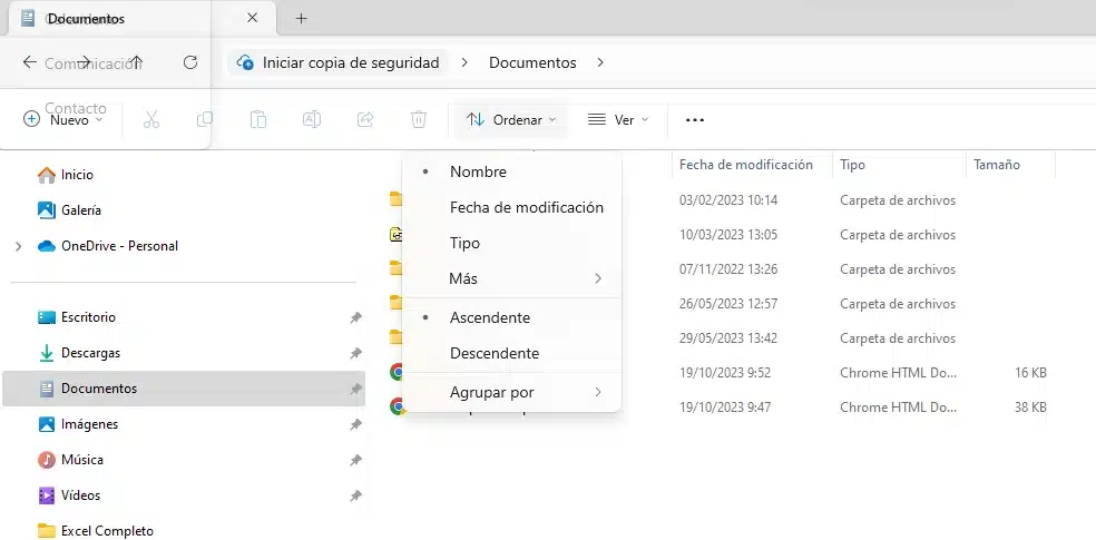 Ordenar y agrupar ficheros en el Explorador de archivos de Windows