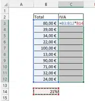 Fórmulas matriciales en Excel