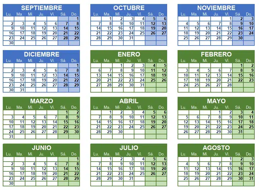 Calendario Escolar 2024 - 2025